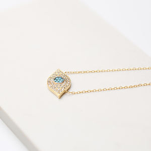 Collar con Colgante de Piedra de Circonio en Forma de Ojo Turco, Plata de Ley, Regalo de Boda, Joyería - Product Image 3