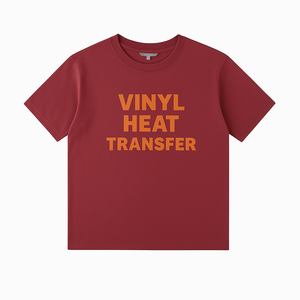 Custom <b>Vinyl</b> Heat Transfer Maroon T Shirt Short <b>Sleeve</b> Crew Neck Cotton Tee For Men And Women Casual Streetwear Top - Product Image 1