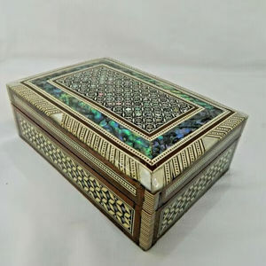 Elegant Modern Luxury Engraved Floral Pattern <b>Wooden</b> Mother Pearl <b>Jewelry</b> <b>Box</b> Handmade Inlay Work Customizable Organizer <b>Jewelry</b> - Product Image 1