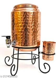 Enfriador de agua de cobre puro con textura martillada diseñado para la vida ecológica y el uso regular en hogares, cocinas u oficinas - Product Image 3