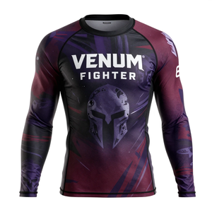 Venum Fighter Full Sleeve Rash Guard <b>Men's</b> <b>Compression</b> <b>Shirt</b> Sublimation Print Quick Dry MMA Training Venum Fighter Rash Guard - Product Image 1