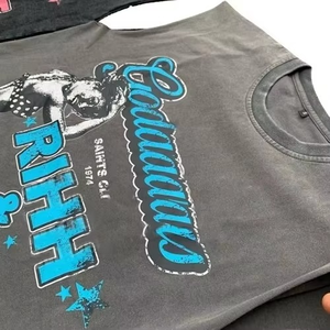 Conjuntos cortos personalizados, camiseta y pantalones cortos, ropa de calle, gimnasio, Fitness, conjuntos de hombres, conjuntos cortos desteñidos al sol, lavado ácido, verano para hombres - Product Image 2