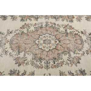 Vintage Turkish Rug, 6.4x10.1 ft Rug, <b>Brown</b> Solid <b>Wool</b> Rug - Product Image 5