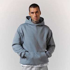 Fournisseur OEM Sweat à capuche en coton mélangé à épaules tombantes pour hommes, sweat-shirt à capuche épais et uni, pull-over personnalisé - Product Image 5