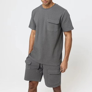 <b>Summer</b> Set Casual Wear Oversized Breathable Cotton T <b>Shirt</b> With Shorts Two Piece Tracksuit <b>for</b> <b>Men</b> - Product Image 3