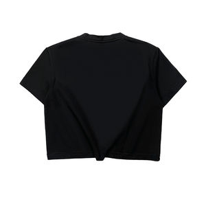 Womens Plain <b>Crop</b> <b>Top</b> Women OEM Customized High Quality Womens <b>Sexy</b> Logo Short Slim Round Neck Cotton Plain Ladies - Product Image 6
