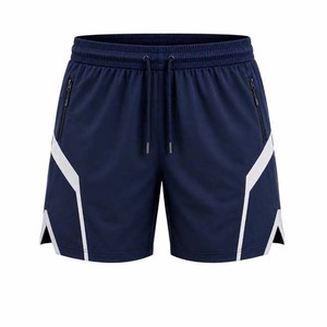 Men's Olive Green Quick Dry Sport <b>Shorts</b> With Drawstring And <b>Zip</b> <b>Pockets</b> Mid Waist Knitted Polyester <b>Shorts</b> - Product Image 3