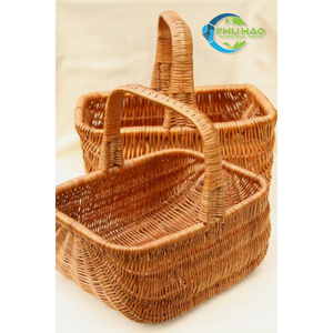 Hot Item!!! Handwoven Rattan Vietnamese VINTAGE COUNTRY BASKET Natural Easter <b>Egg</b> Gift Picnic Basket With Durability - Product Image 6