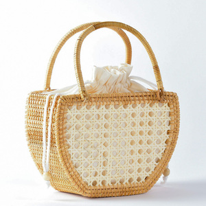 Bolsos de mano de ratán hechos a mano para mujer, carteras de calidad excepcional, bolso tejido con asas. - Product Image 6