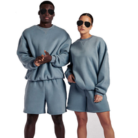 Ensemble 2 pièces long pour femme, automne, extérieur, molleton mi-lourd, sweat-shirts et shorts en French Terry, motif uni, écologique, séchage rapide