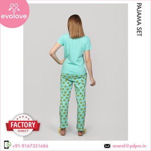 Meilleures ventes, ensemble pyjama deux pièces personnalisé OEM 100% coton pour femmes, robe de nuit très demandée pour se prélasser à la maison - Product Image 6