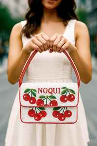 Monederos de cerezas con cuentas, bolso de cuentas personalizado, bolso de mano personalizado, bolso de cerezas bordado, bolso de mano con cuentas de cerezas, - Product Image 2