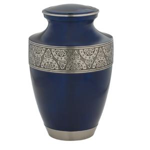 Urnas de cremación para adultos de latón de alta calidad con banda de grabado, urnas funerarias de Metal con acabado negro y dorado de peltre para cenizas humanas - Product Image 3