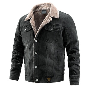 Sherpa Lined Denim Trucker <b>Coat</b> Winter Cotton Outerwear Button Front Warm Casual Layering Apparel Oem Wholesale Custom - Product Image 4