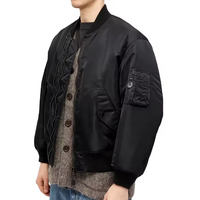 Blouson Bomber Long Enduit Imperméable et Coupe-Vent avec Broderie Frontale du Logo, Style Tanker, Idéal pour Uniformes d'Équipe en Extérieur - Vente Flash