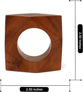 Elegante juego de 6 servilleteros de madera, servilleteros de madera almacenados para Decoración de mesa de cena y fiesta de boda - Product Image 3