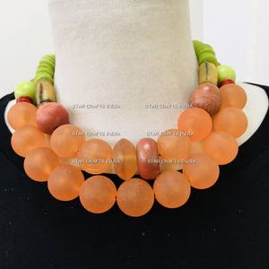 Collar de cuentas de resina ámbar de calidad superior con pendientes de cuentas Joyería de moda de STAR CRAFTS INDIA - Product Image 2