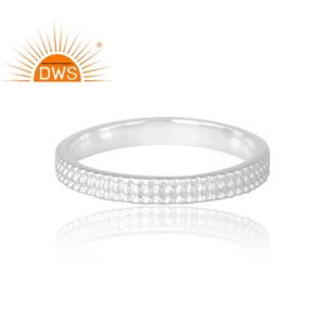 Anillo de banda de Plata de Ley 925 de diseño elegante para mujer, joyería personalizada para mujer, regalo para ella. - Product Image 3
