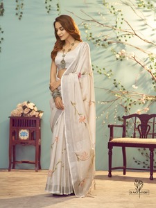 Sari fantaisie avec vente en ligne de tissu de soie doux Latkan lourd de vêtements de style indien et pakistanais - Product Image 2