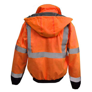 แจ็กเก็ตนิรภัยสะท้อนแสงมองเห็นได้ชัดเจนมีหลายกระเป๋าสำหรับผู้ชายงานวิศวกรรมให้ความอบอุ่นและกันลมออกแบบได้ตามต้องการ - Product Image 2