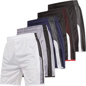 Pantalones cortos deportivos de rendimiento ecológicos para hombre, ligeros, para entrenamiento en el gimnasio, ropa activa, cintura elástica, talla XL, logotipo personalizable hasta la rodilla - Product Image 5