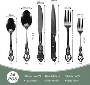 Set d'argenterie Set d'ustensiles de cuisine Set de vaisselle Couverts en acier inoxydable Nouvelle arrivée Couverts en satin Garantie à bas prix - Product Image 4