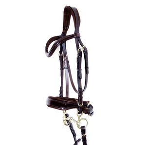 บังเหียนหนังม้าเรืองแสงได้อย่างอิสระใช้ในการขับม้าทำจากหนังที่มีสิทธิบัตรทนทาน - Product Image 1