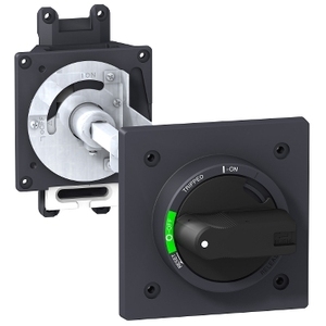 Maniglia Rotante Nera per Interruttore SCHNEIDER ELECTRIC EZEROTE Compatibile con EZC250 EZCV250 con Placca Frontale Nera Estesa - Product Image 1