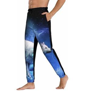 Pantalons de survêtement pour hommes, design tendance respirant, de haute qualité, surdimensionnés, dernière tendance, entrejambe tombant, imprimés par sublimation, étoiles, espace - Product Image 2