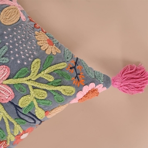 Fundas de cojín de algodón de lujo decorativas sostenibles sin Azo 45x45 cm bellamente bordadas a los mejores precios al por mayor - Product Image 3