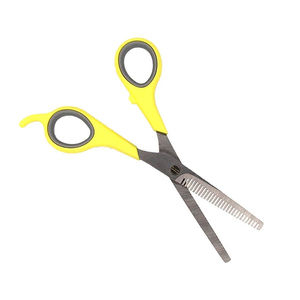 กรรไกรตัดผมสเตนเลสแบบมีสไตล์พร้อมที่จับพลาสติกที่วางปลายใบมีดตรงและที่วางนิ้วสำหรับผมบาง - Product Image 3