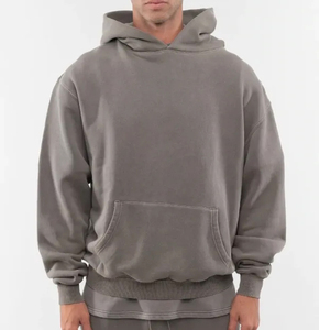 เสื้อฮู้ดดี้แบบหนา คุณภาพดี ปี 2026 ผ้าเปล่าไม่มีลาย 80% ฝ้าย 20% โพลีเอสเตอร์ 480 แกรม ทรงโอเวอร์ไซส์ อุ่นสบาย ไม่มีเชือก - Product Image 2