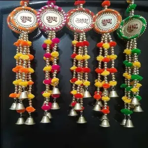 Porte Subh Labh Suspendue Bandarwar Avec Tentures Diwali Pooja Toran Indian Wedding House Decor Entryway Front Door Hangings