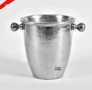 unique look silver finished metal stainless steel wine chiller <b>ice</b> <b>bucket</b> for hotel restaurant and bar - Product Image 1