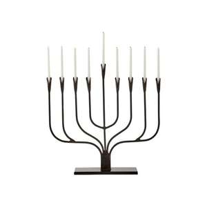 Chandelier Menorah à 9 branches en aluminium de luxe plaqué nickel pour les fêtes, design classique traditionnel, décoration d'intérieur - Product Image 4