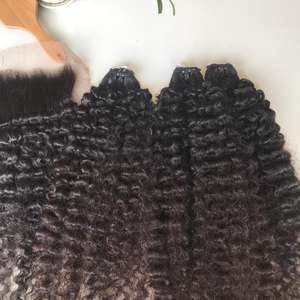 Extensions de cheveux humains vierges vietnamiens bruts de couleur naturelle bouclée birmane de haute qualité Double trame de Machine avec expédition rapide - Product Image 1