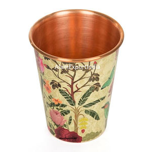 Nouvel arrivage de verre à boire en cuivre pur de qualité supérieure avec un design imprimé en émail avec des avantages pour la santé - Product Image 3