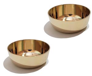 ชามเสิร์ฟทองเหลืองทำด้วยมือบริสุทธิ์สำหรับสร้างสุนทรียภาพในห้องครัวสไตล์วินเทจในร้านกาแฟที่มีธีมร้านอาหารหรือบ้าน - Product Image 3