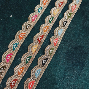 Colorido Floral bordado tul encaje ajuste ropa elegante hogar Textiles DIY manualidades bodas-Cuentas lentejuelas apliques Decoración - Product Image 1