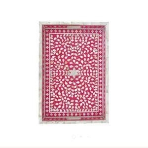 Beau plateau de service fait à la main nacre et os combinaison incrustation Art indien incrustation fabricant de plateaux de service par indien - Product Image 3