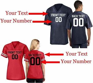 เสื้อเจอร์ซี่อเมริกันฟุตบอลผู้หญิงออกแบบได้เองเสื้อรักบี้แขนสั้นพิมพ์ลายปักโลโก้ทำจากโพลีเอสเตอร์ - Product Image 1