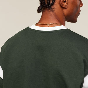 Sudadera básica de algodón 100% hecha a medida al por mayor, ropa informal con hombros caídos, sudadera con logotipo bordado personalizado, sudadera con bloques de color - Product Image 6