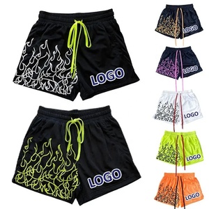 2023 été hommes sport bouffée impression Shorts conception personnalisée coupe ample respirant 100% coton solide motif tenue décontracté en gros - Product Image 1
