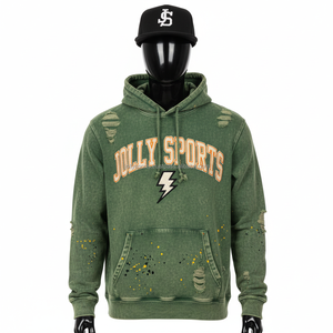 Premium Quality 380 GSM Acid Wash <b>Hoodie</b> Heavyweight Fleece Olive <b>Green</b> Streetwear Custom Logo Basics <b>Hoodie</b> - Product Image 1