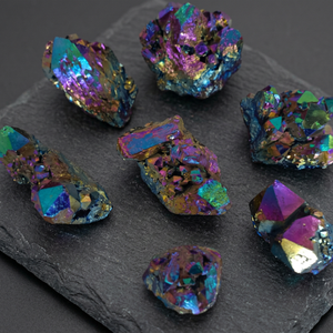 Amas de cristal de quartz en titane, cristal de guérison naturel de haute qualité, décoration de la maison - Product Image 1