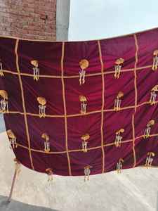 Entrée de mariée Phoolon ki Chaddar avec Kaleeera traditionnel indien Punjabi mariage mariée entrée velours tissu indien Kaleera - Product Image 2