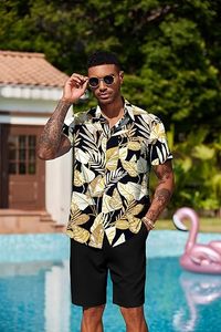 Conjunto de Verano para Hombre, Estilo Hawaiano, Informal, Transpirable, Antiarrugas, Tejido de Punto, Estampado, Cómodo, Venta al Por Mayor - Product Image 4