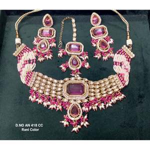 Collar de Gargantilla de Boda Chapado en Oro con Moissanita en Forma de Corazón de 481 CC - Product Image 3