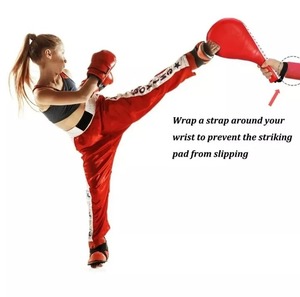 1คู่ (2แผ่น) แผ่นเตะเทควันโดคาราเต้ศิลปะการต่อสู้แผ่นโจมตีสีแดง - Product Image 5