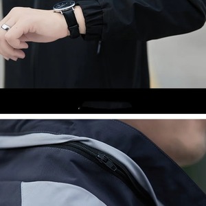 Hiver Hommes Stand Solid Zipper Pocket Shirring Long Sleeve Fleece Jacket Waterproof Windproof Office Lady Fashion Casual Tops - Product Image 5